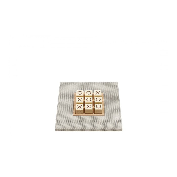 Tic Tac Toe en Cuir Blanc Cassé | Hector Saxe | L'Astuce Genève