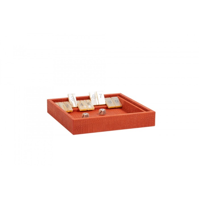 Shut the Box Spiel aus Leder Alligator