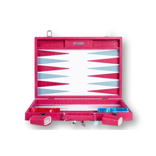 Backgammon en Cuir - Effet Alligator - Format Compétition