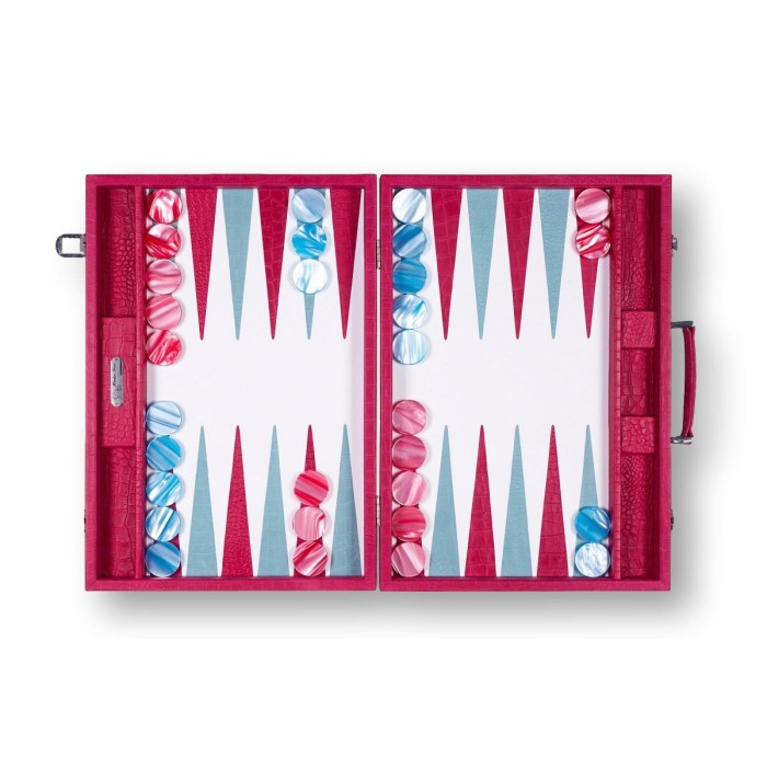 Backgammon en Cuir - Effet Alligator - Format Compétition