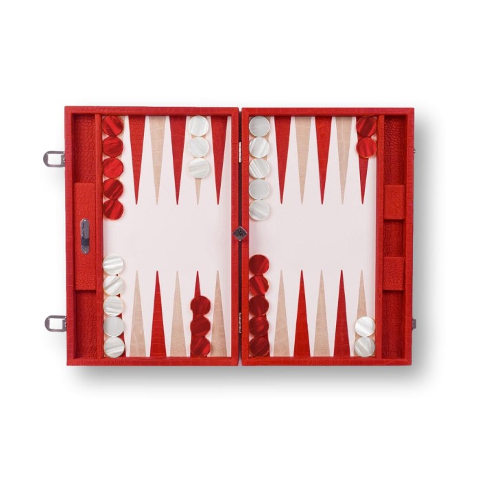 Backgammon en Cuir - Effet Alligator - Format Compétition