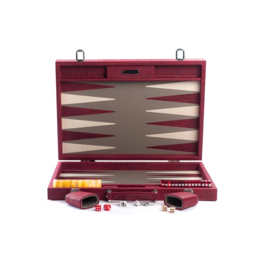 Backgammon in Pelle - Effetto Alligatore - Formato Competizione