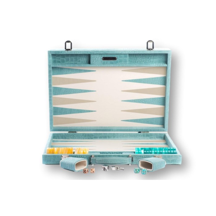 Backgammon en Cuir - Effet Alligator - Format Compétition