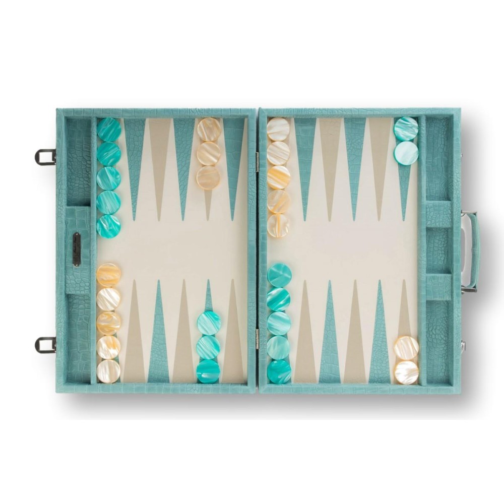 Leather Backgammon - Alligator Effect - Competition Size