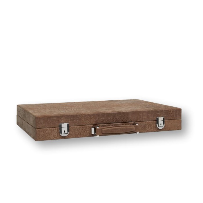 Backgammon en Cuir - Effet Alligator - Format Compétition