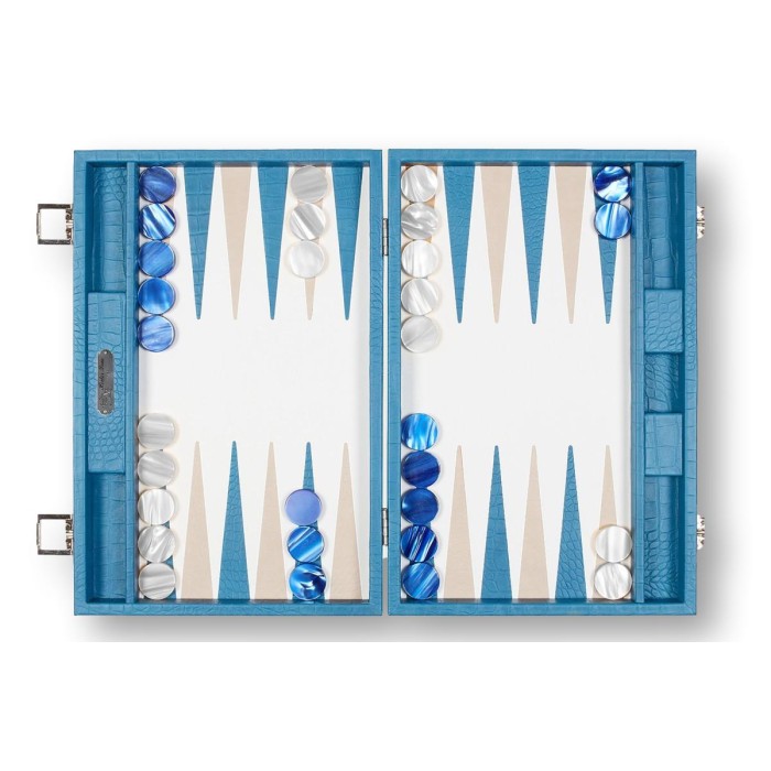 Backgammon en Cuir - Effet Alligator - Format Large