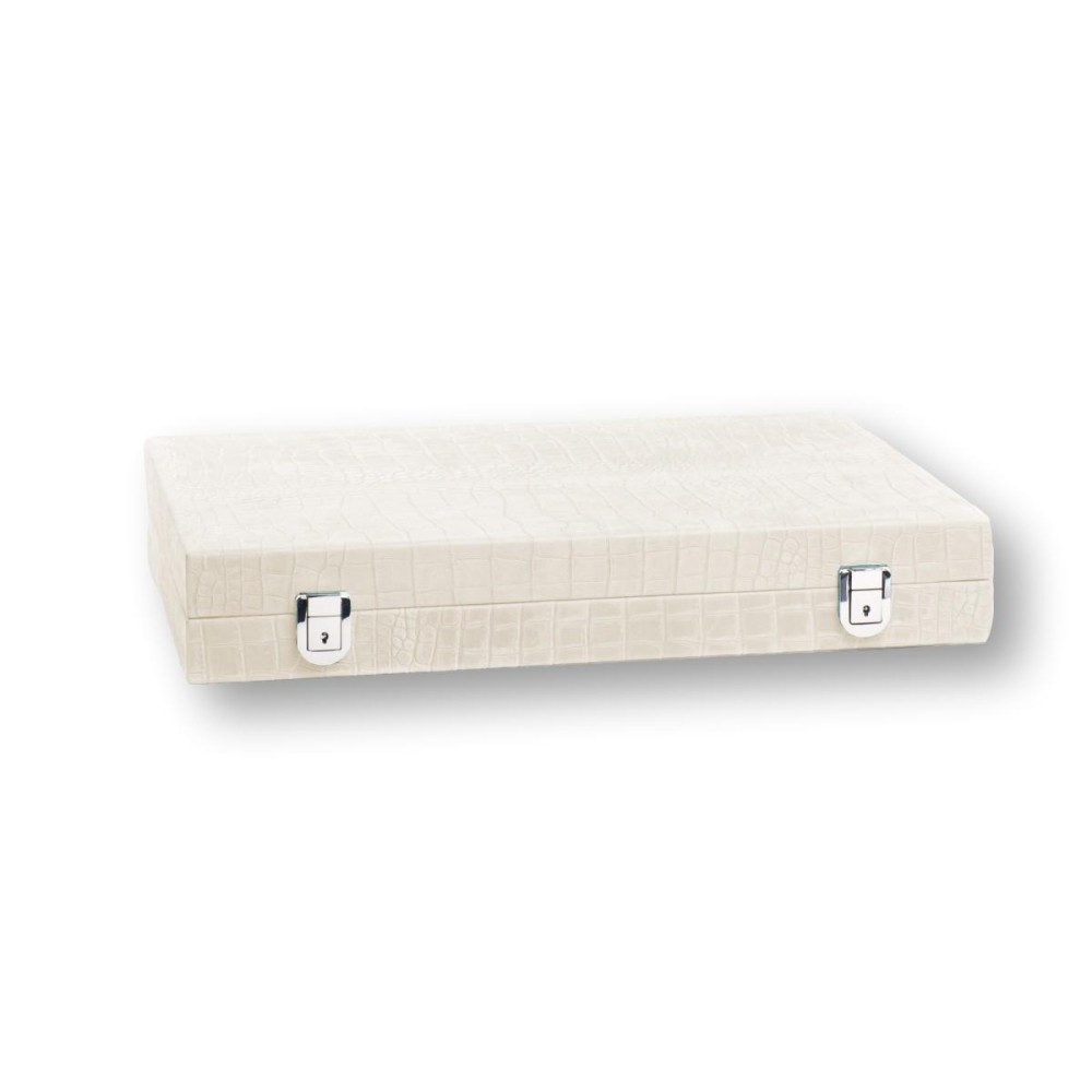 Backgammon en Cuir - Effet Alligator - Format Large