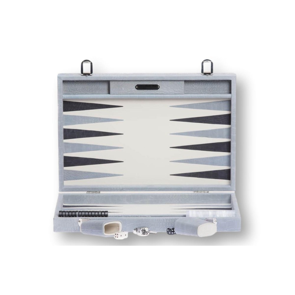 Backgammon en Cuir - Effet Alligator - Format Large