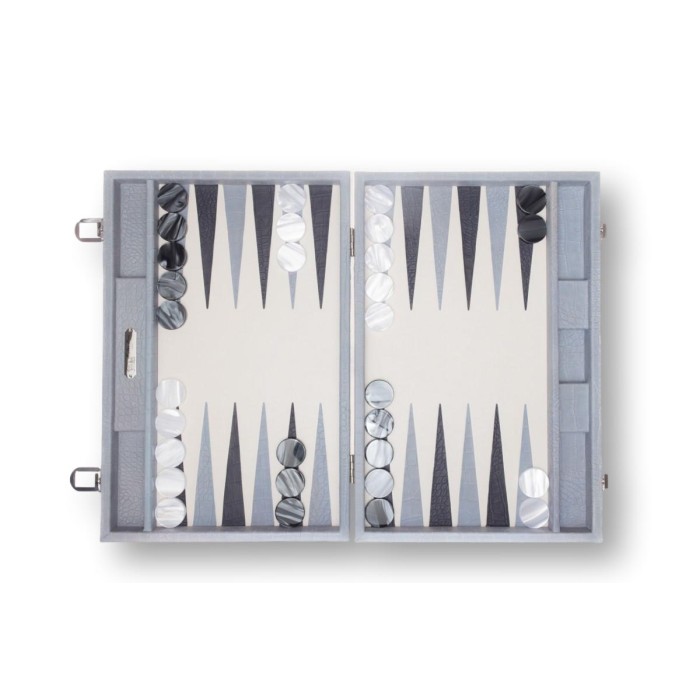 Backgammon en Cuir - Effet Alligator - Format Large