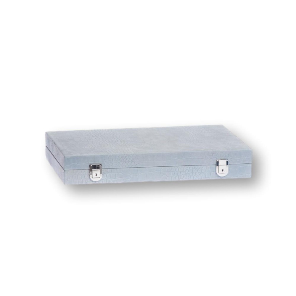 Backgammon en Cuir - Effet Alligator - Format Large