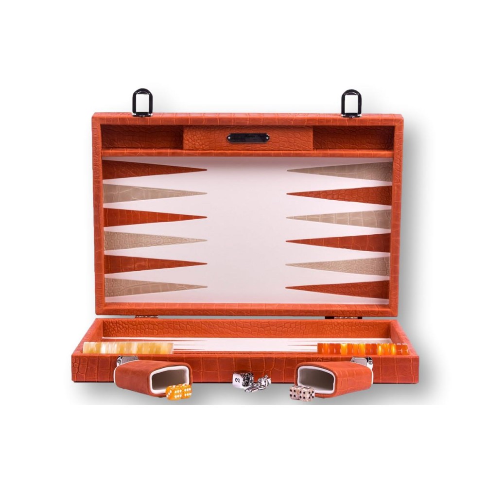 Backgammon Pelle Effetto Alligatore L