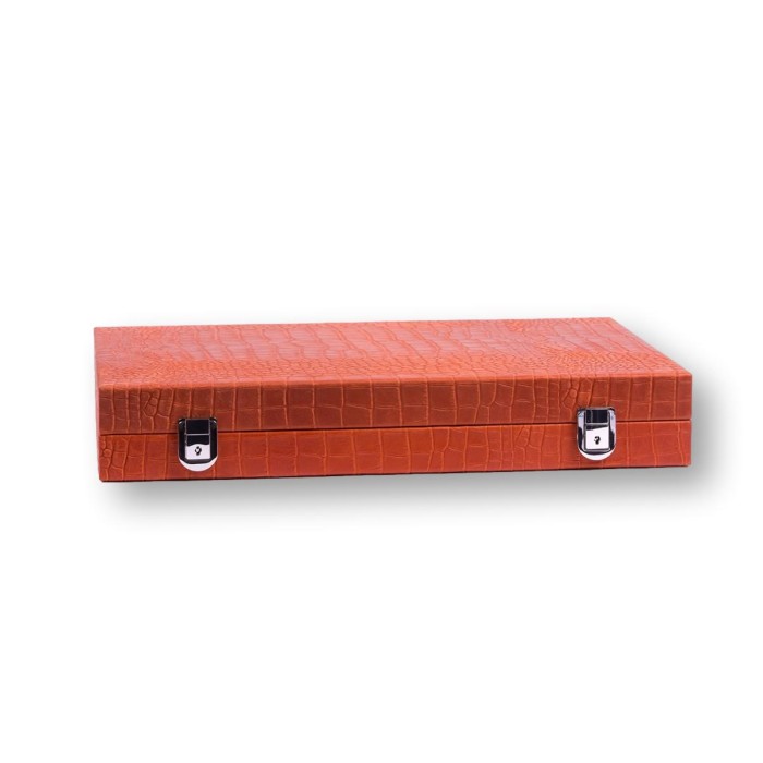 Backgammon en Cuir - Effet Alligator - Format Large