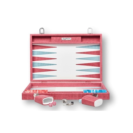 Backgammon en Cuir - Effet Alligator - Format Large