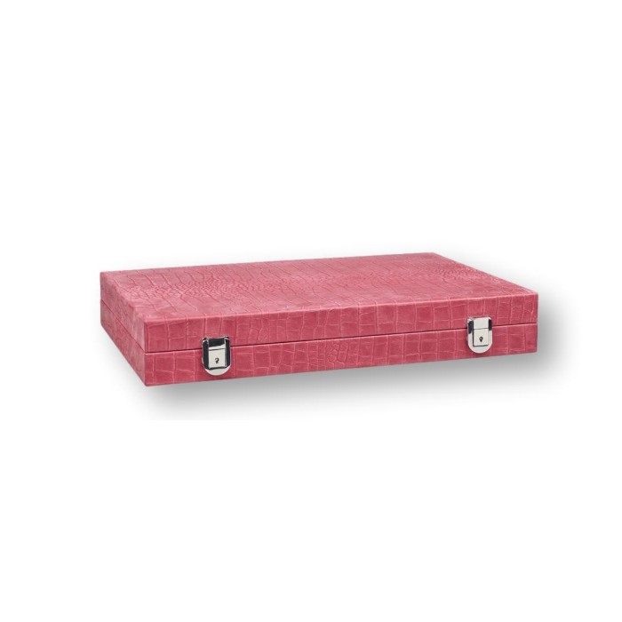 Backgammon en Cuir - Effet Alligator - Format Large