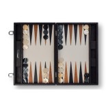 Backgammon en Cuir - Effet Alligator - Format Large