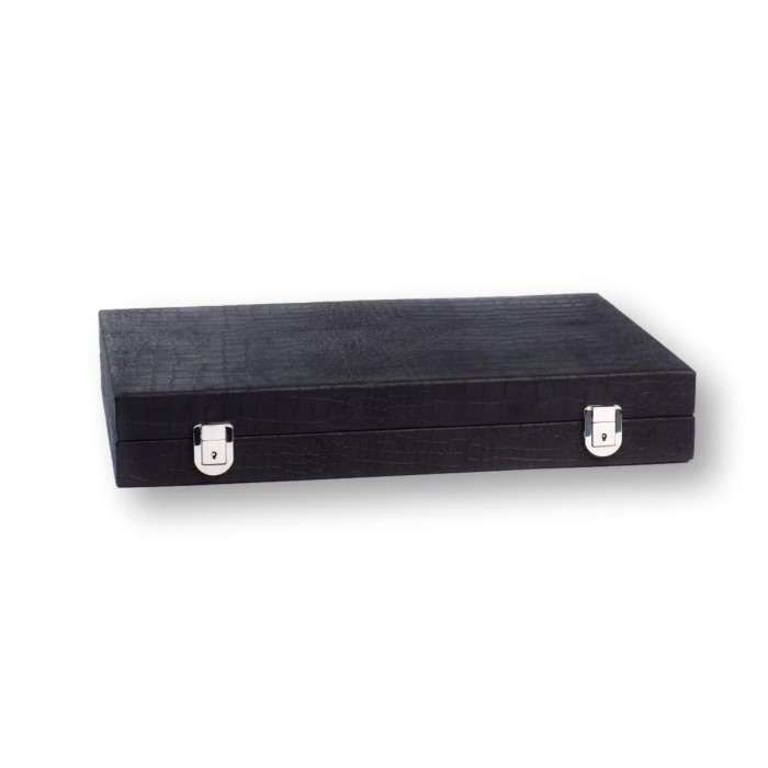 Backgammon en Cuir - Effet Alligator - Format Large
