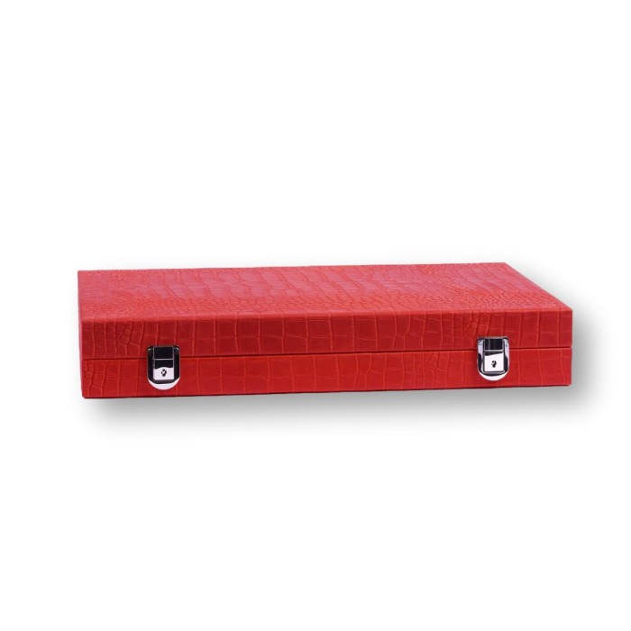 Backgammon en Cuir - Effet Alligator - Format Large