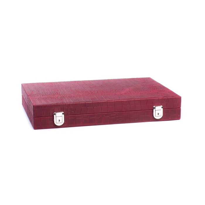 Backgammon en Cuir - Effet Alligator - Format Large