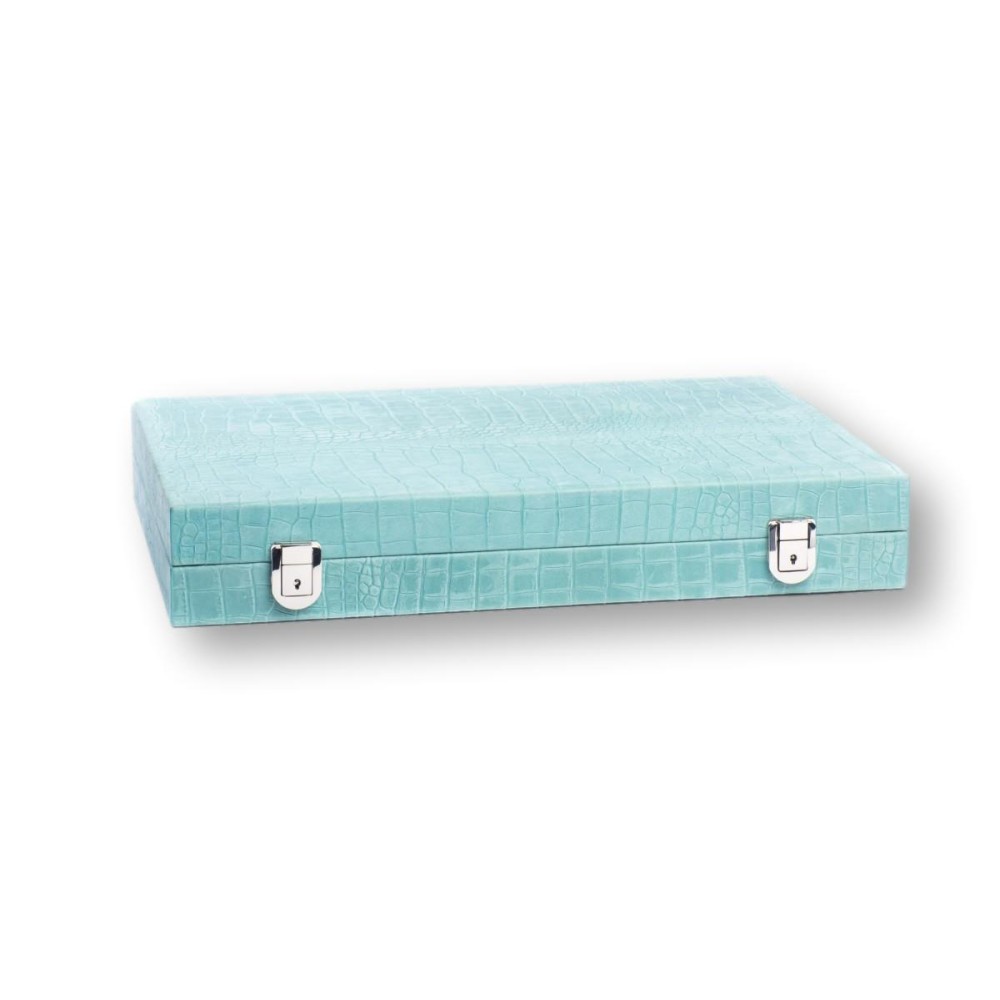 Backgammon en Cuir - Effet Alligator - Format Large
