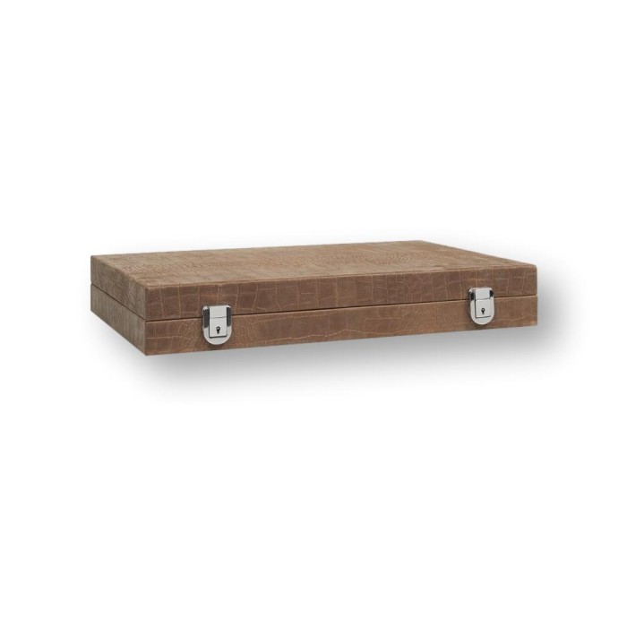 Backgammon en Cuir - Effet Alligator - Format Large
