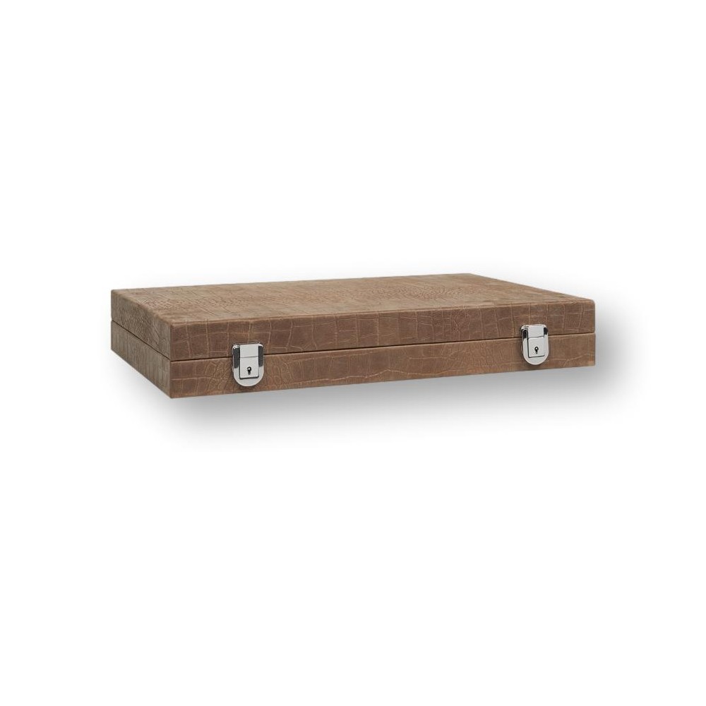Backgammon en Cuir - Effet Alligator - Format Large
