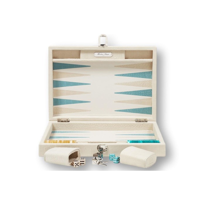 Backgammon en Cuir - Effet Alligator - Format Medium