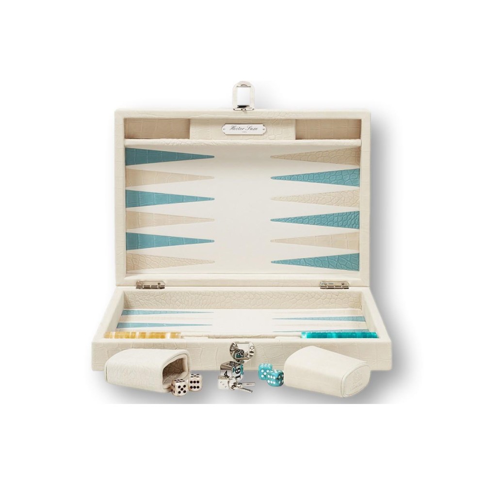 Backgammon en Cuir - Effet Alligator - Format Medium