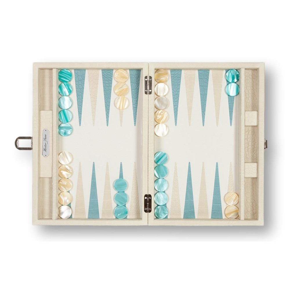 Backgammon en Cuir - Effet Alligator - Format Medium
