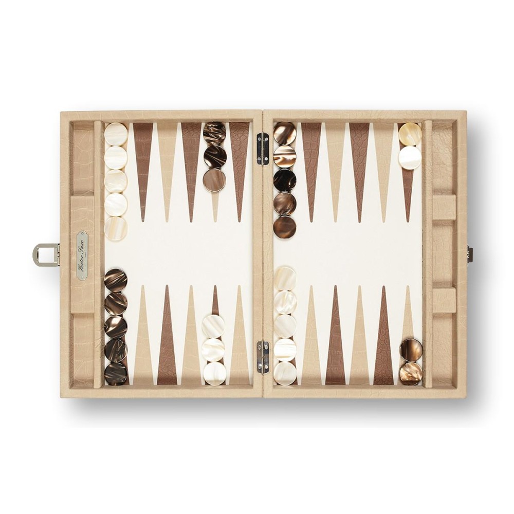 Backgammon en Cuir - Effet Alligator - Format Medium