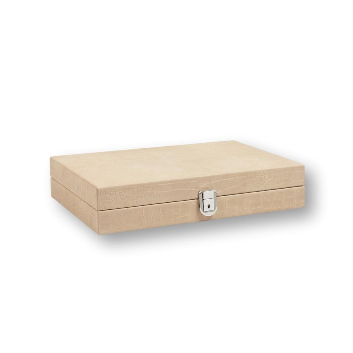 Backgammon en Cuir - Effet Alligator - Format Medium