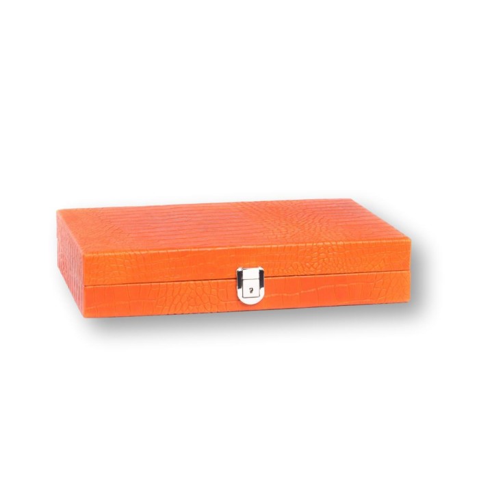 Backgammon en Cuir - Effet Alligator - Format Medium