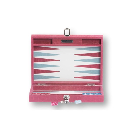 Backgammon en Cuir - Effet Alligator - Format Medium