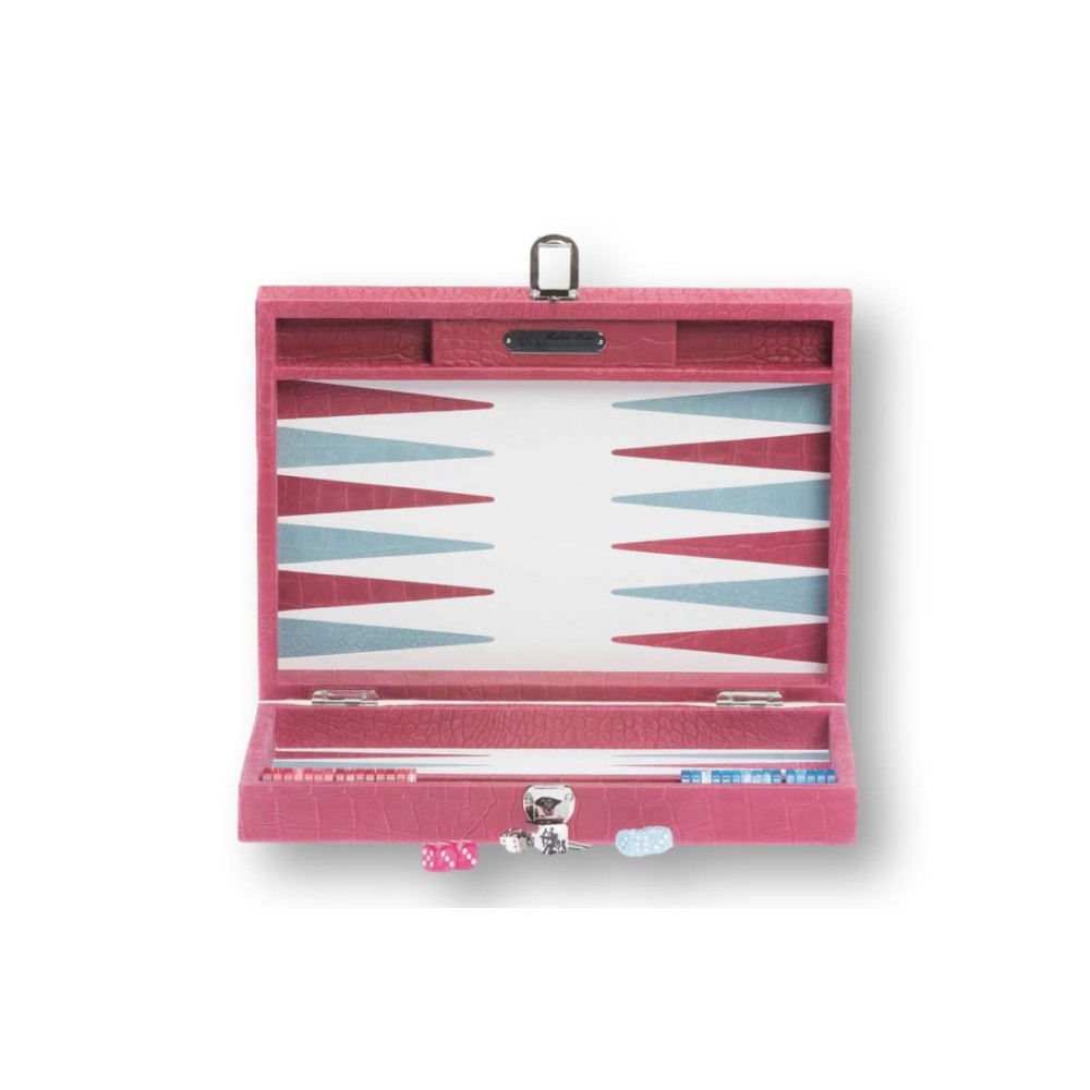 Alligator-Leder Backgammon Medium