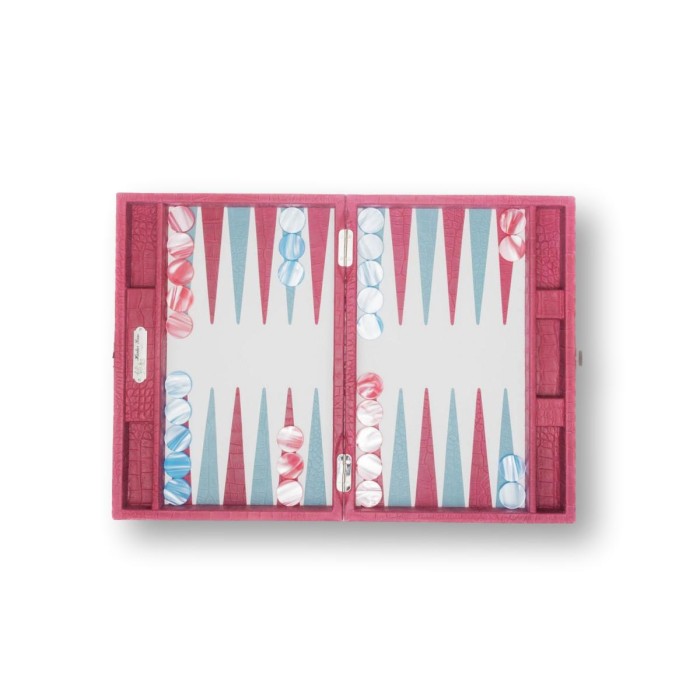 Backgammon en Cuir - Effet Alligator - Format Medium