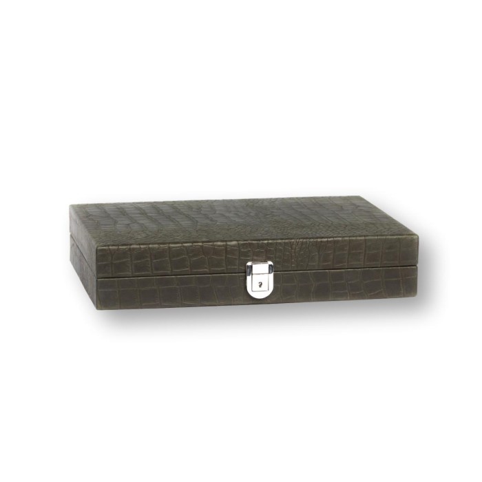 Backgammon en Cuir - Effet Alligator - Format Medium