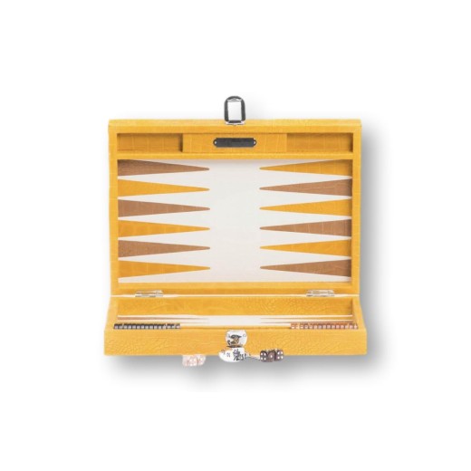 Backgammon en Cuir - Effet Alligator - Format Medium