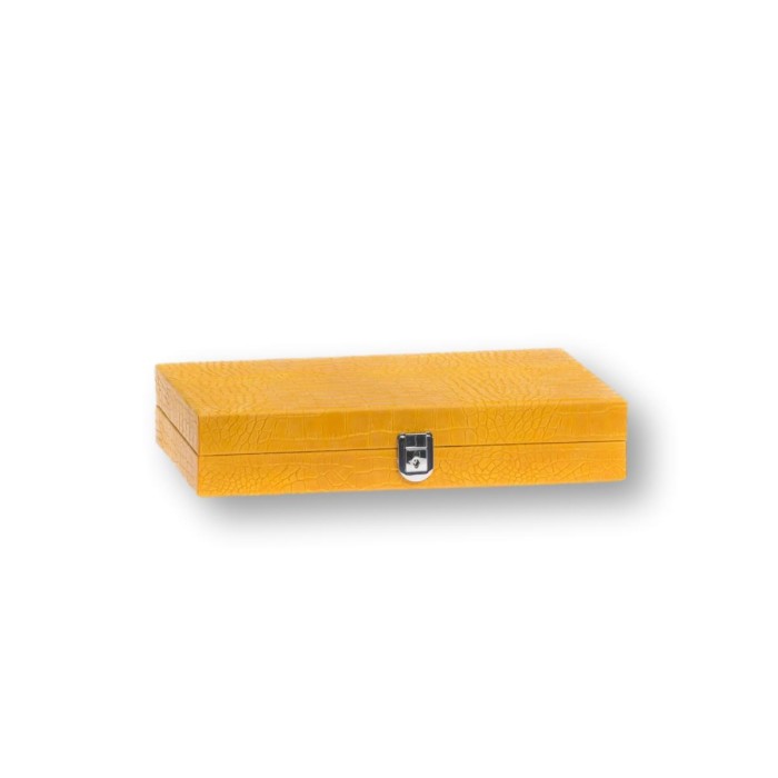 Backgammon en Cuir - Effet Alligator - Format Medium
