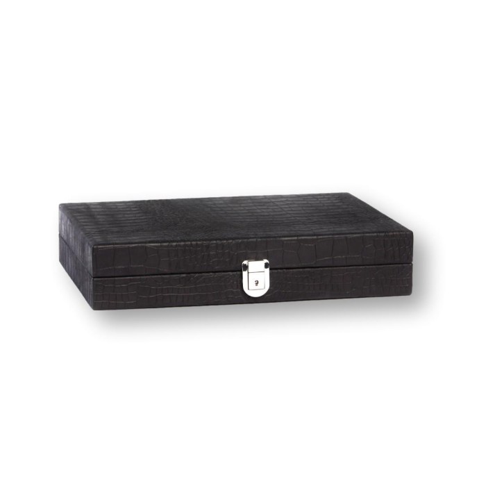 Backgammon en Cuir - Effet Alligator - Format Medium