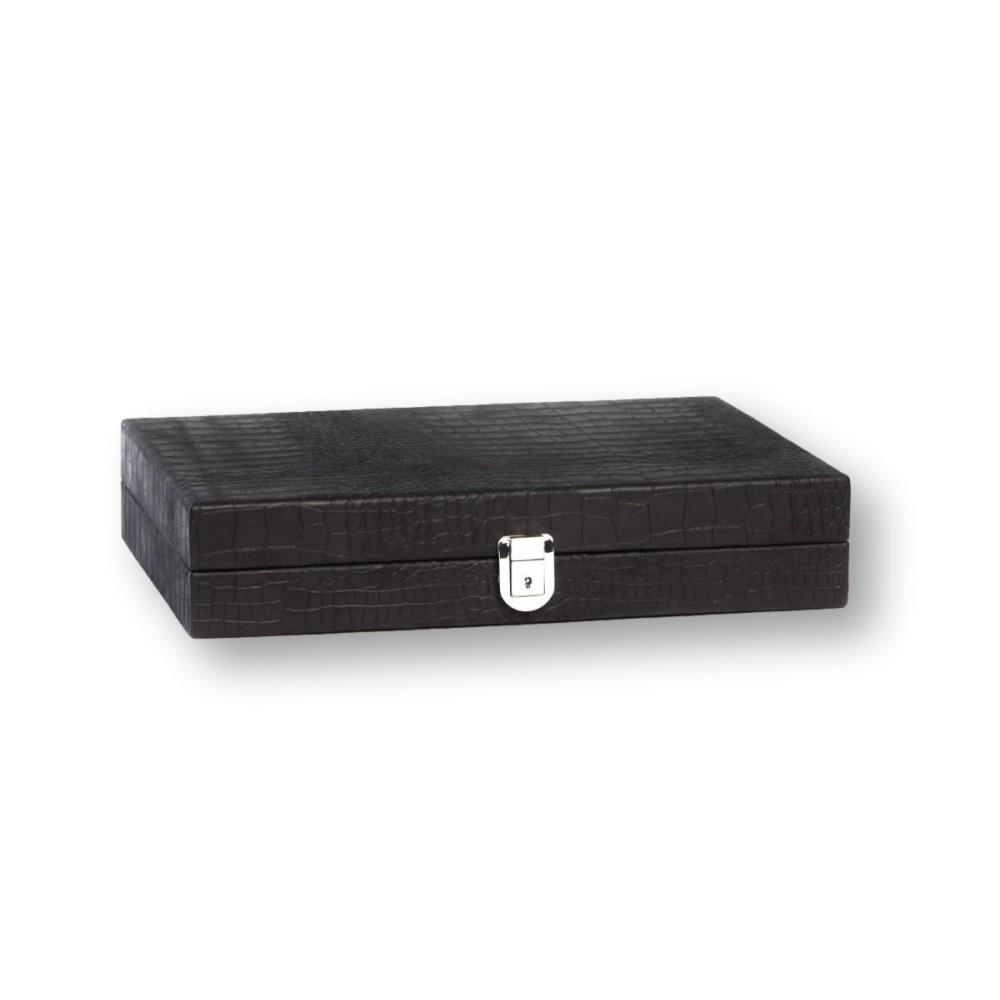Backgammon en Cuir - Effet Alligator - Format Medium
