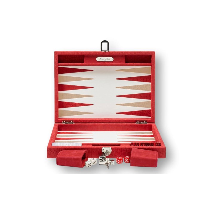 Backgammon en Cuir - Effet Alligator - Format Medium