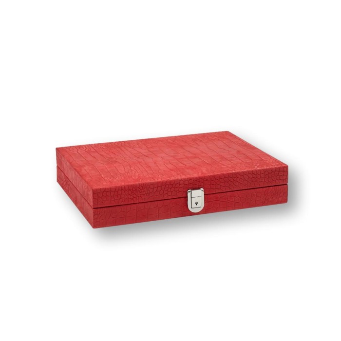 Backgammon en Cuir - Effet Alligator - Format Medium