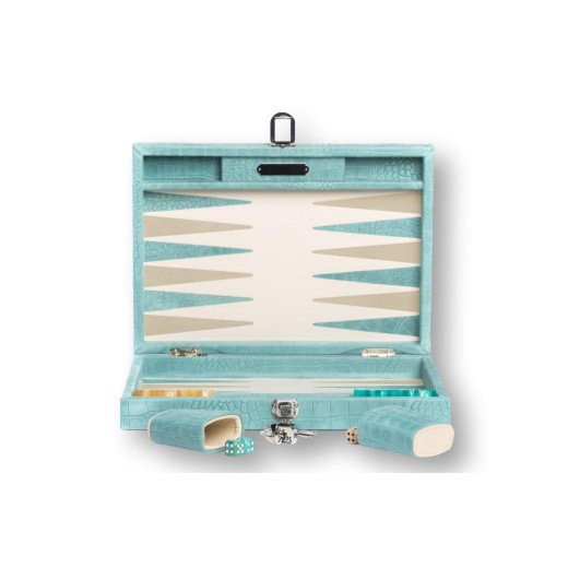 Backgammon en Cuir - Effet Alligator - Format Medium