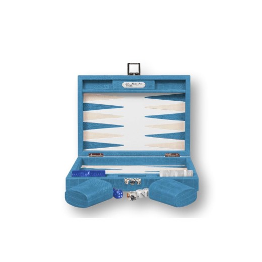 Backgammon en Cuir - Effet Alligator - Format Small