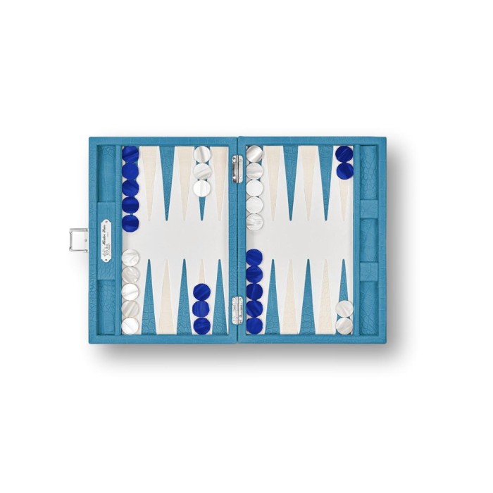 Backgammon en Cuir - Effet Alligator - Format Small