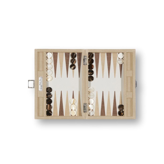 Backgammon en Cuir - Effet Alligator - Format Small