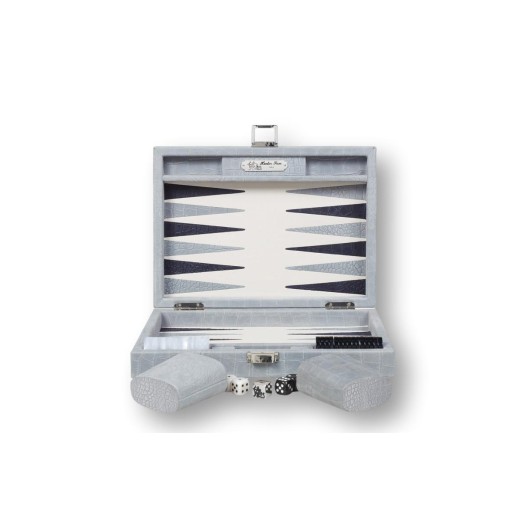 Backgammon en Cuir - Effet Alligator - Format Small