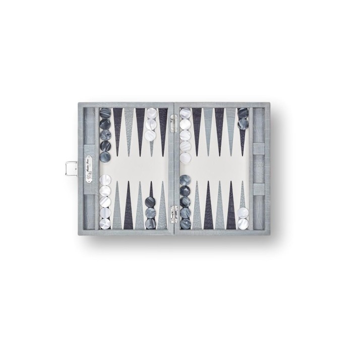 Backgammon en Cuir - Effet Alligator - Format Small