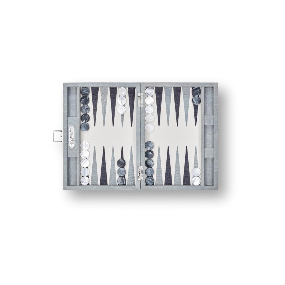 Backgammon en Cuir - Effet Alligator - Format Small