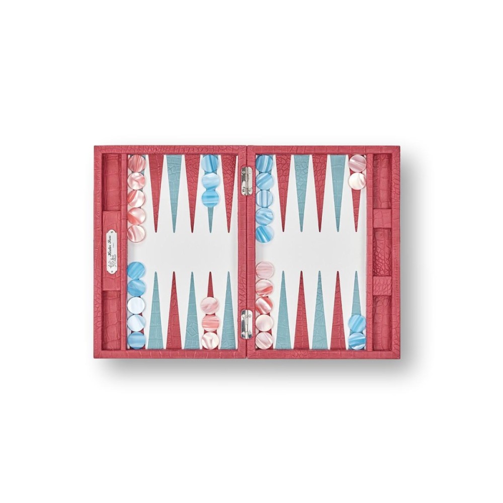 Backgammon en Cuir - Effet Alligator - Format Small