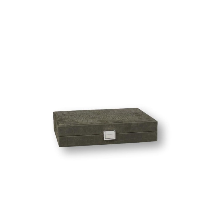 Backgammon en Cuir - Effet Alligator - Format Small
